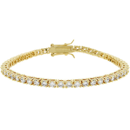 Goldtone Finish Victorian Cubic Zirconia Tennis 8 Inch Bracelet