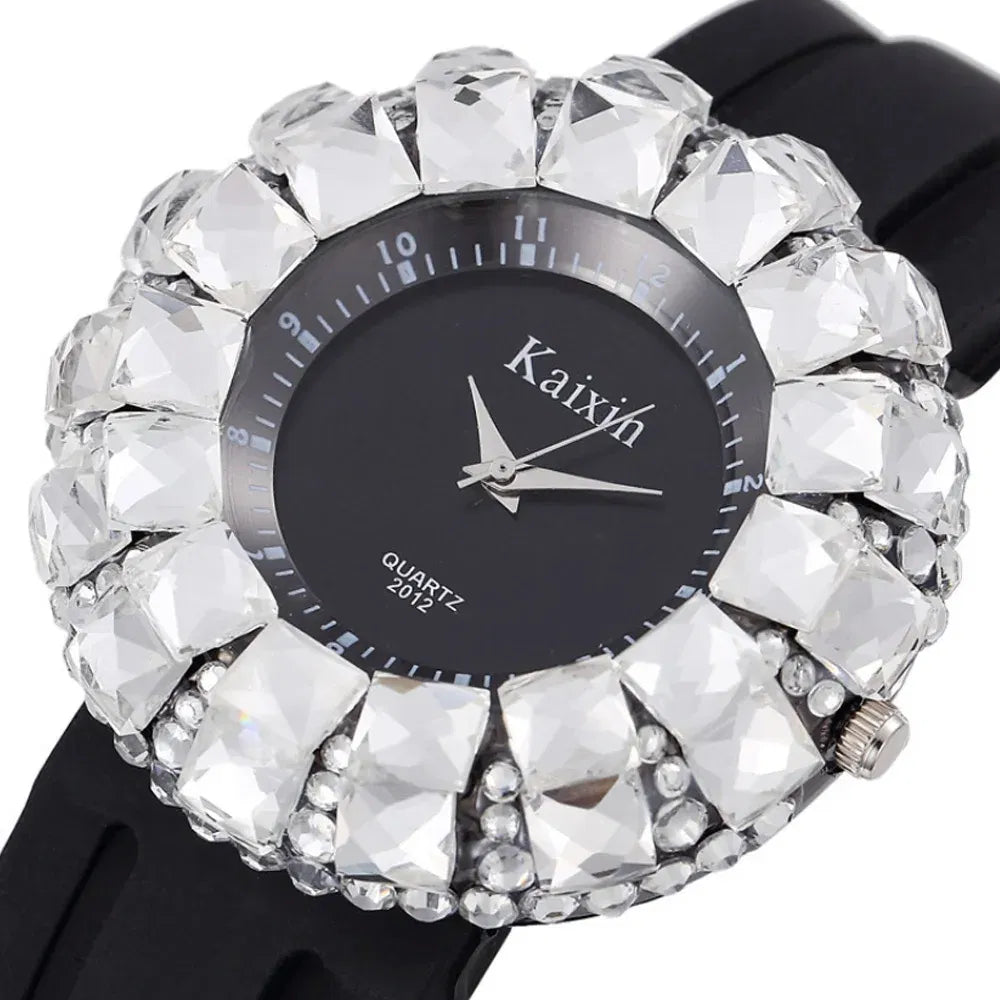 Luxury Brand Big Dial Full Diamond Watches Fashion Girls Fashion Ladies Quartz Watches Ladies Watches Holiday Gifts Montre Femme