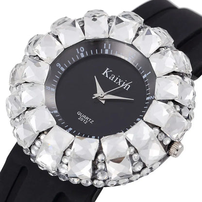 Luxury Brand Big Dial Full Diamond Watches Fashion Girls Fashion Ladies Quartz Watches Ladies Watches Holiday Gifts Montre Femme