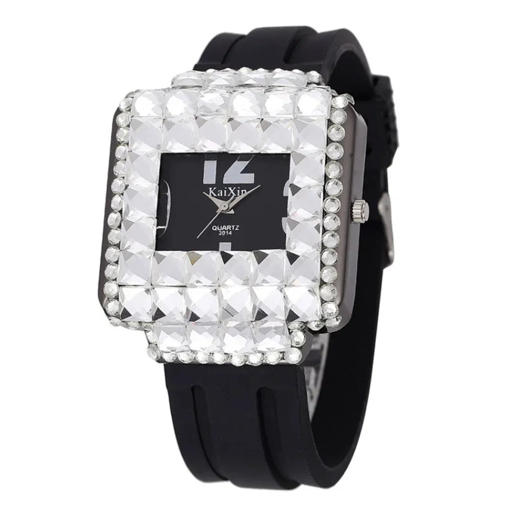 Luxury Brand Big Dial Full Diamond Watches Fashion Girls Fashion Ladies Quartz Watches Ladies Watches Holiday Gifts Montre Femme