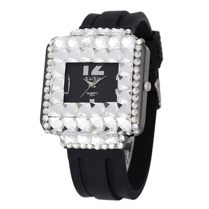 Luxury Brand Big Dial Full Diamond Watches Fashion Girls Fashion Ladies Quartz Watches Ladies Watches Holiday Gifts Montre Femme