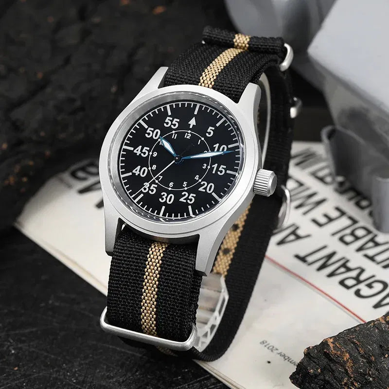 Militado ML05 Military Watch VH31 Quartz Movement Domed Sapphire Crystal Wristwatch High Clear AR Coating 38mm Vintage Watches