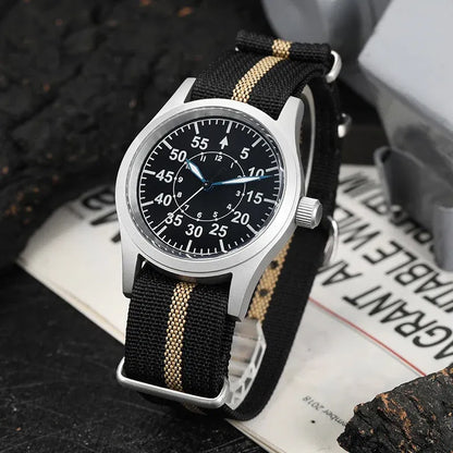 Militado ML05 Military Watch VH31 Quartz Movement Domed Sapphire Crystal Wristwatch High Clear AR Coating 38mm Vintage Watches