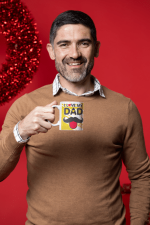 Funky I Love Dad Combo Set of 3 - Mug, Coaster, Keychain