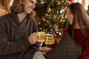 You and Me Awesome Hug Me Couple Coffee Mug