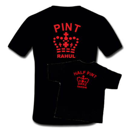 Personalized Pint and Half Pint Dad and Son T-shirts
