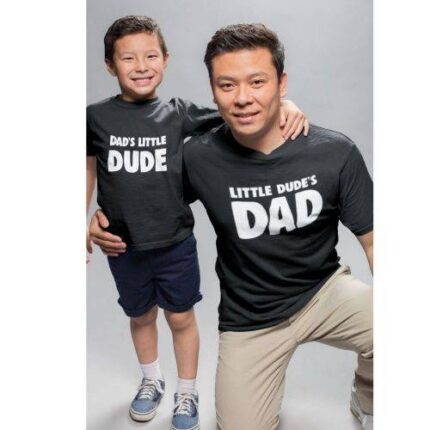 Little Dude's Dad and Son Family T-shirts