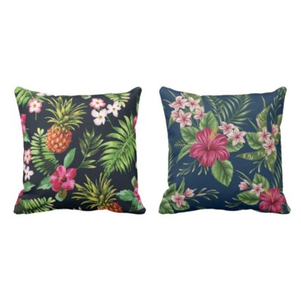 Green Leafy Floral Cushion Cover Set of 2