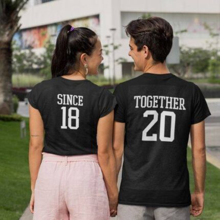Together Since 2018 Polo Round Neck Couple T-shirt