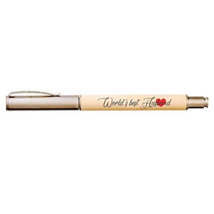 YaYa cafe Valentine Gifts Worlds Best Husband Printed Handmade Wooden Pen, Anniversary