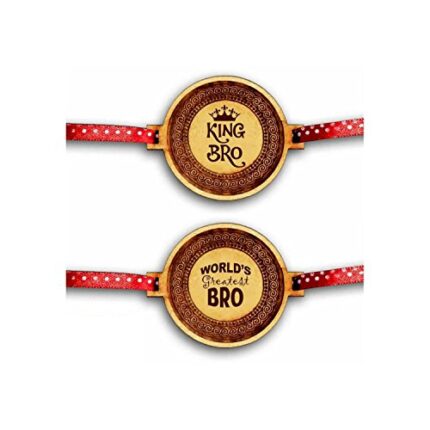 Yaya Cafe Family Rakhi for Brother Combo Set of 2 Engraved Greatest King of Worlds Brothers Rakhi Raksha Bandhan