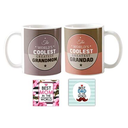 Coolest Greatest Grandma Grandpa Coffee Mug Set