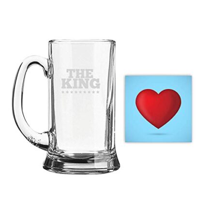 Valentine Gifts for Men The King Husband Boyfriend Engraved Beer Mug - Icon Beer 580ml