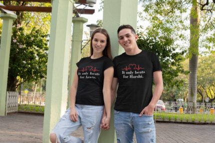 Personalized Heartbeat Couple T Shirts