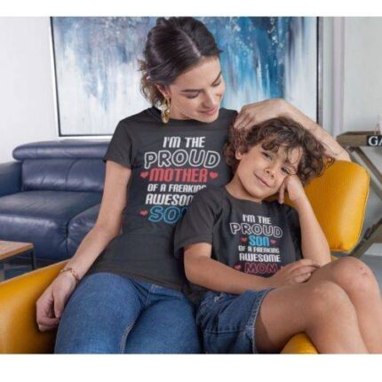 Proud Mother and Son Family Tshirts