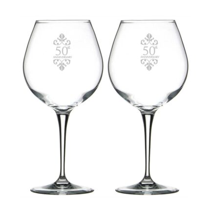 50th Marriage Anniversary Wine Glasses