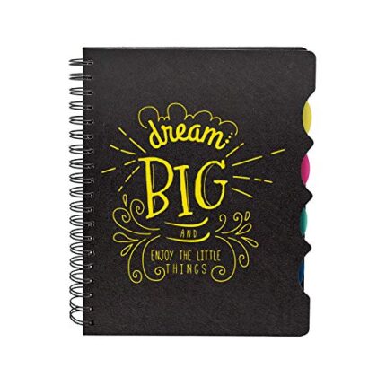 Wirebound Travel Pad Notebook A5 Size, 300 Ruled Pages Printed Dream Big Motivational Quote Printed 2019 Notepad Journal