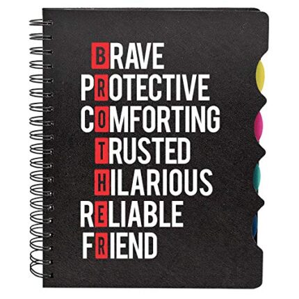 Rakhi Birthday Gifts for Brother Brave Comforting Brother Definition Printed Wirebound Notebook A5 Size, 300 Ruled Pages