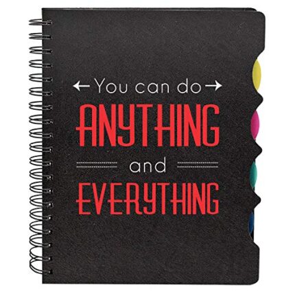 Wirebound Travel Pad Notebook A5 Size, 300 Ruled Pages Engraved Unruled Sheets You can do anything Motivational Quote Engraved 2018 Notepad Journal