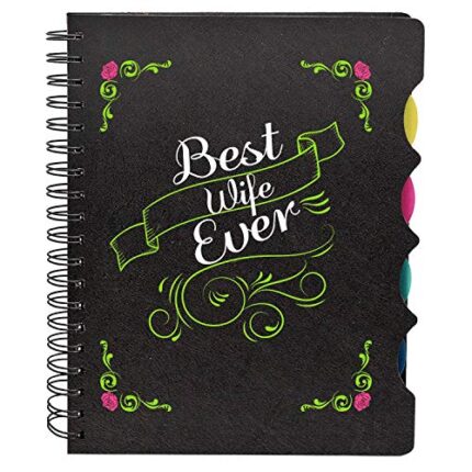 Birthday Gifts for Wife, Wirebound Notebook A5 Size, 300 Ruled Pages Printed Best Wife Ever