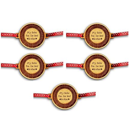 Yaya Cafe Family Rakhi for Brother Set of 4 Engraved My Sister Has The Best Brother Rakhi Raksha Bandhan