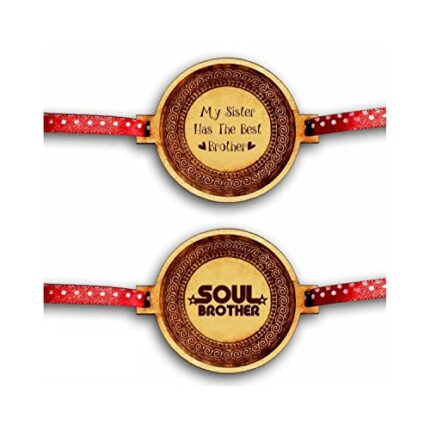 Yaya Cafe Family Rakhi for Brother Combo Set of 2 Engraved Best Soul Brothers Rakhi Raksha Bandhan