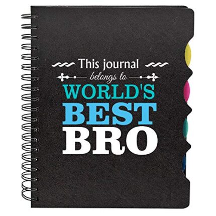 Birthday Gifts for Brother, Wirebound Notebook A5 Size, 300 Ruled Pages Printed Worlds Best Bro