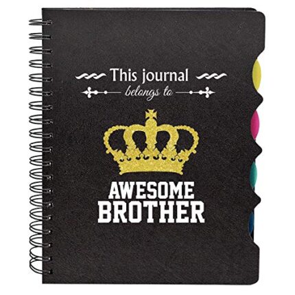 Birthday Gifts for Brother for Grandmom, Wirebound Notebook A5 Size, 300 Ruled Pages Printed Awesome Brother