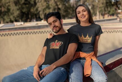 Crown King Queen Couple T-shirt