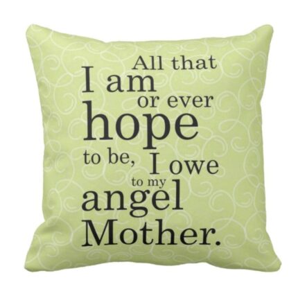 Mothers Day Cushion Angel Mom Printed Throw Pillow Sofa - Multicolor