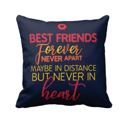 Canvas Cotton Friendship Day Best Friends Forever Never Apart Cushion Covers (12x12 inch, Purple)