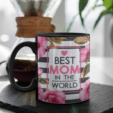Floral Best Mom in The World Coffee Mug for Mother Coffee Mug