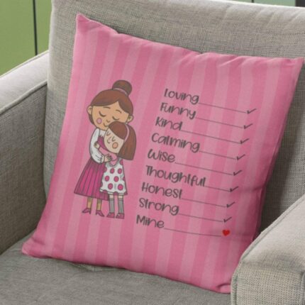 Mothers Day Cushion Mom Meaning Hug Printed Throw Pillow Sofa - Pink