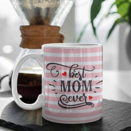 Mothers Day for Mother Gifts Ceramic Coffee Mug with Coaster - Best Mom Ever