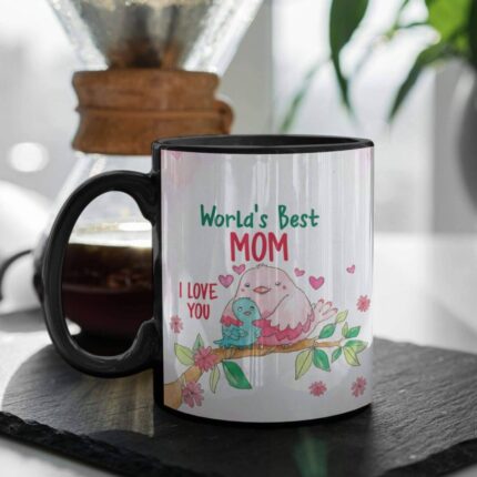 Mothers Day Gifts Worlds Best Mom Mom Coffee Mug with Coaster