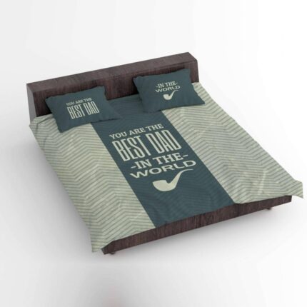 World Best Dad Bed sheet With Pillow Covers for Father