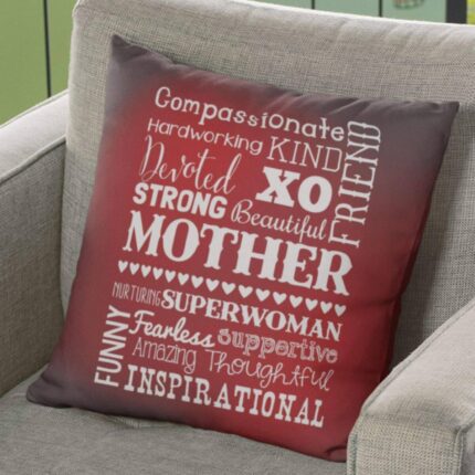 Mothers Day Cushion Strong Beautiful Superwoman Printed Throw Pillow Sofa - Maroon