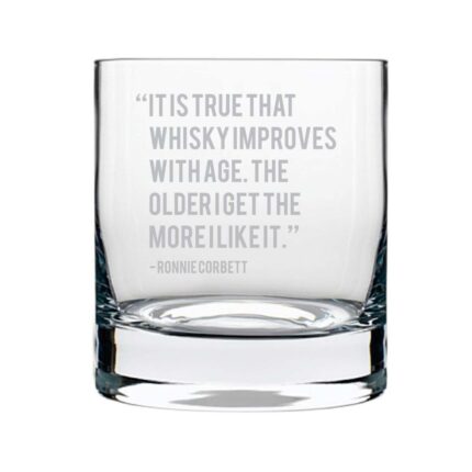 Aging Whiskey Engraved Whiskey Glass