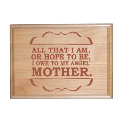 Angel Mother Engraved Wooden Plaque