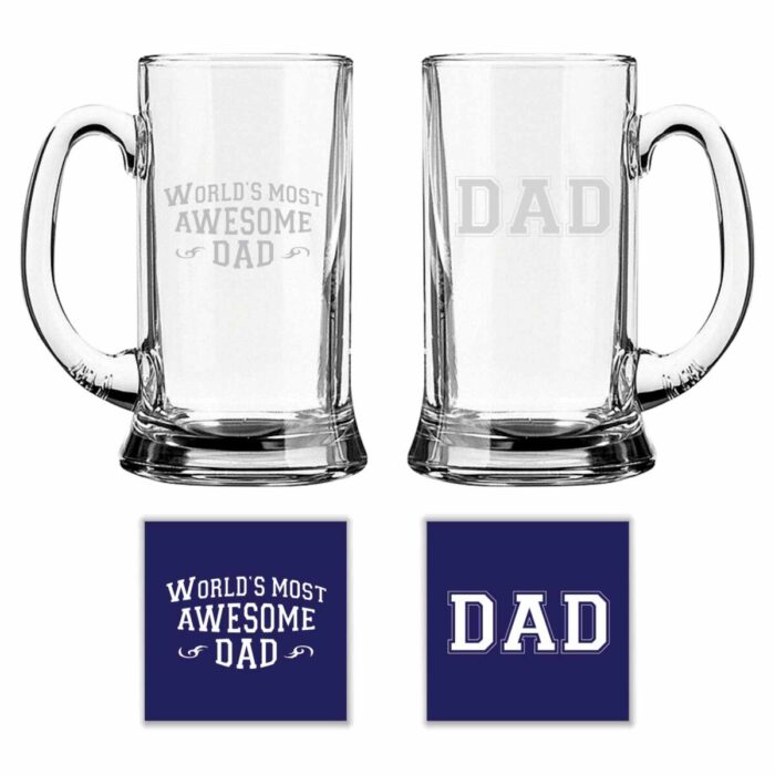 Awesome Dad Beer Mug Set of 2