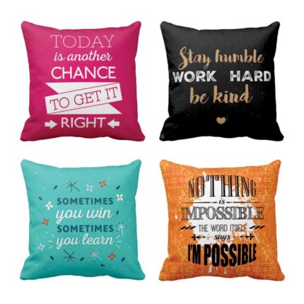 Nothing Is Impossible Quotes Cushion Covers Set of 4