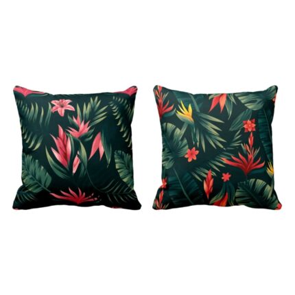 Beauteous Snapdragon Floral Flowers Printed Cushion Covers Set of 2