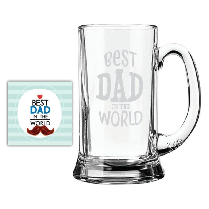 Funky Best Dad in the World Beer Mug 1