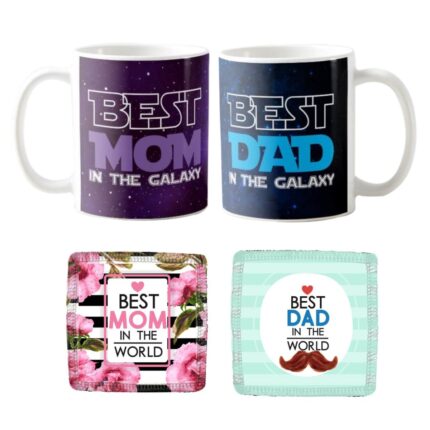 Best Mom Dad in the Galaxy Couple Coffee Mug