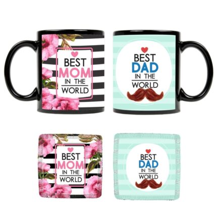 Best Mom Dad in the World Couple Coffee Mug