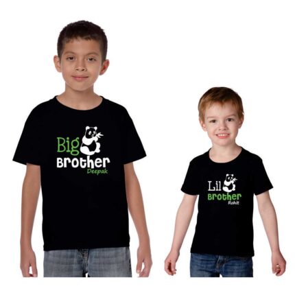 Personalized Big Bro Lil Bro Bear Sibling T shirts