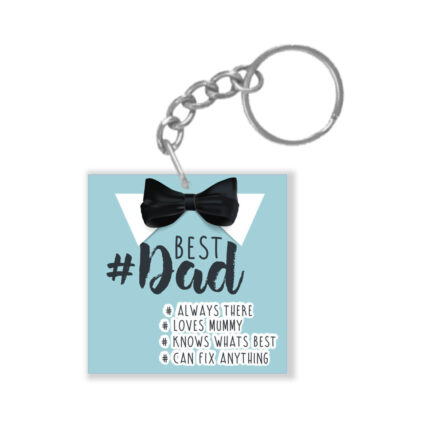 Bowtie Best Dad Keychain