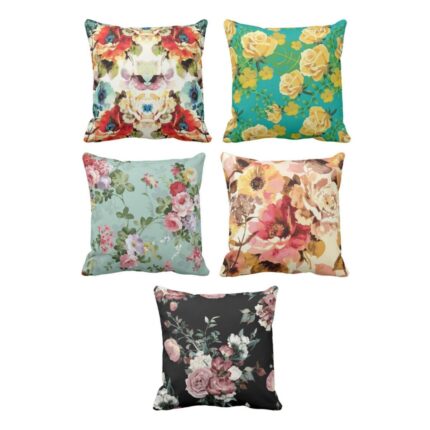 Colorful Floral Cushion Cover Set of 5