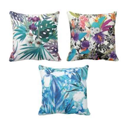 Coloured Floral Cushion Cover Set of 3