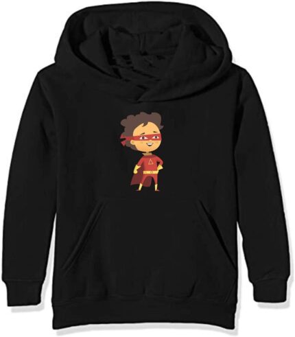 Hoodie Cute Cartoon Sweatshirt Black with Kangaroo Pockets